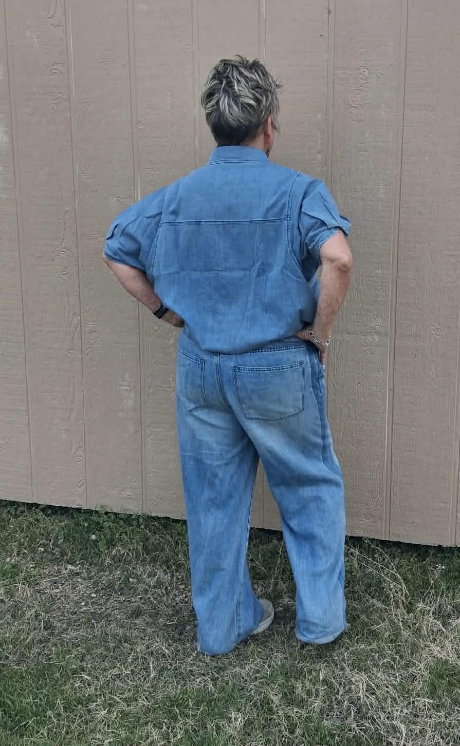 Easel Washed Denim Top