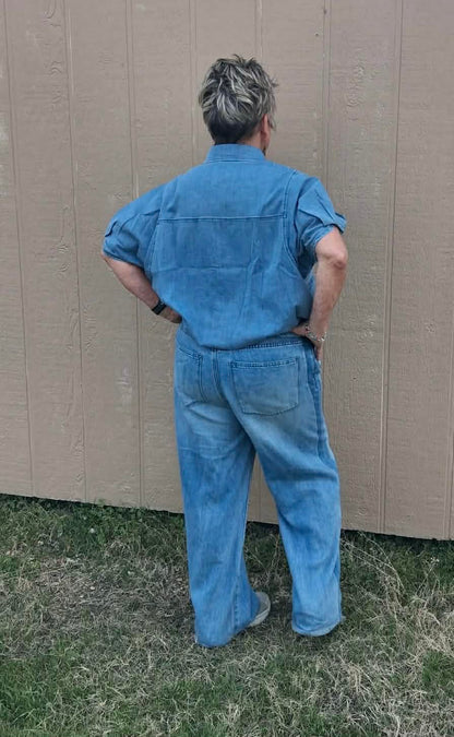 Easel Washed Denim Top