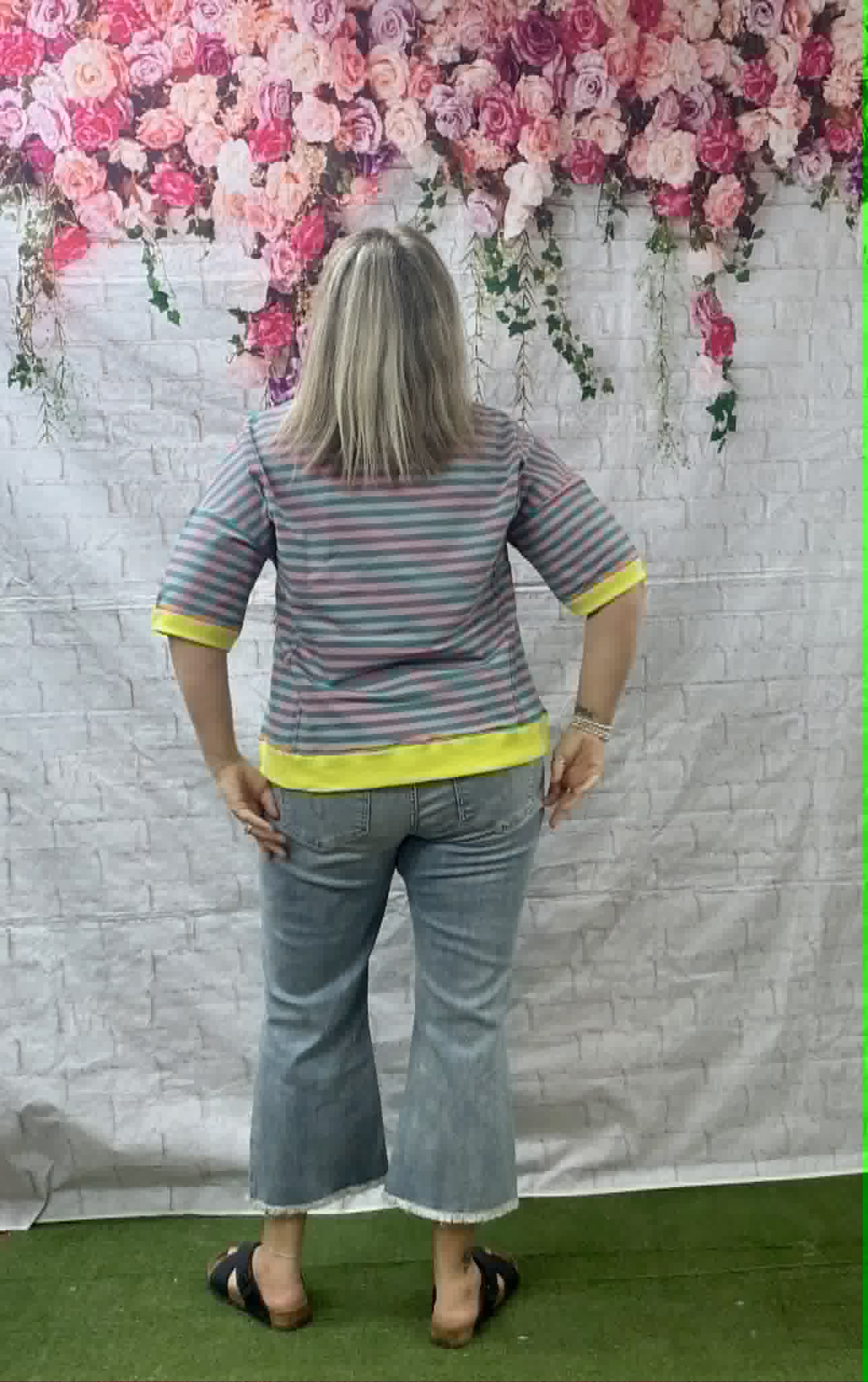 New Me stripped short sleeve top