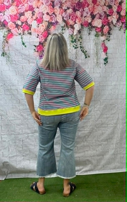 New Me stripped short sleeve top