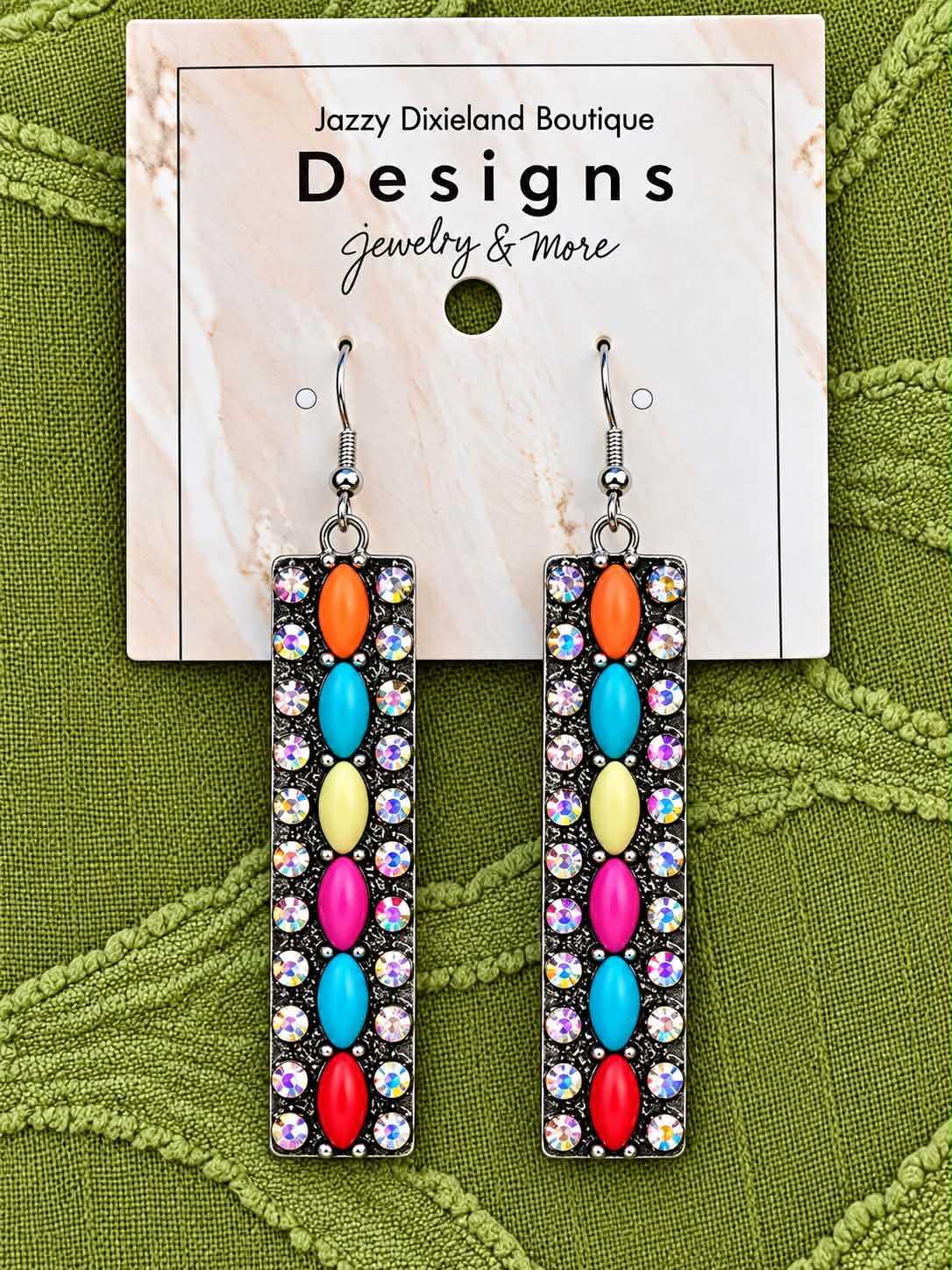 Multicolored Beaded Statement Dangle Earrings