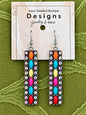 Multicolored Beaded Statement Dangle Earrings