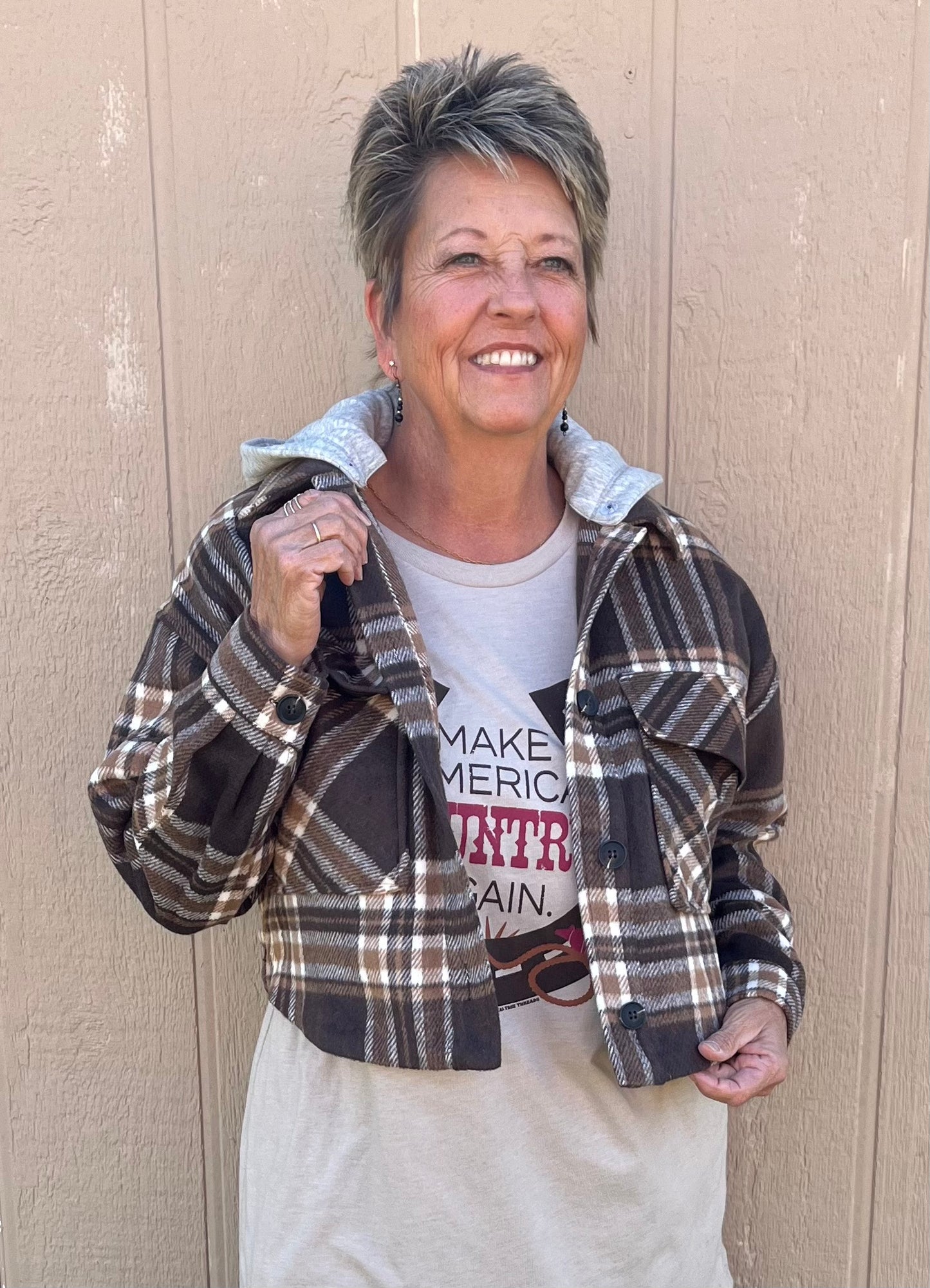 Plaid Jacket with hood