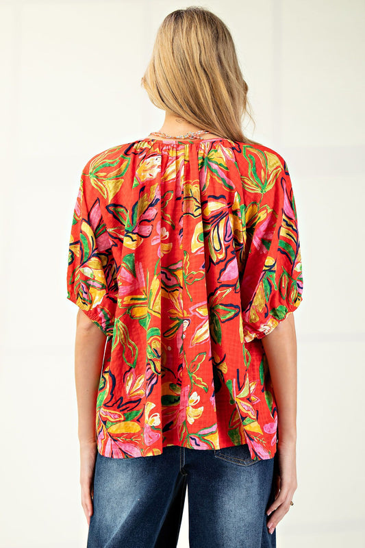 Easel Abstract Pattern Top