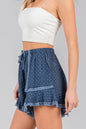 Boho Textured Frayed Hem Shorts