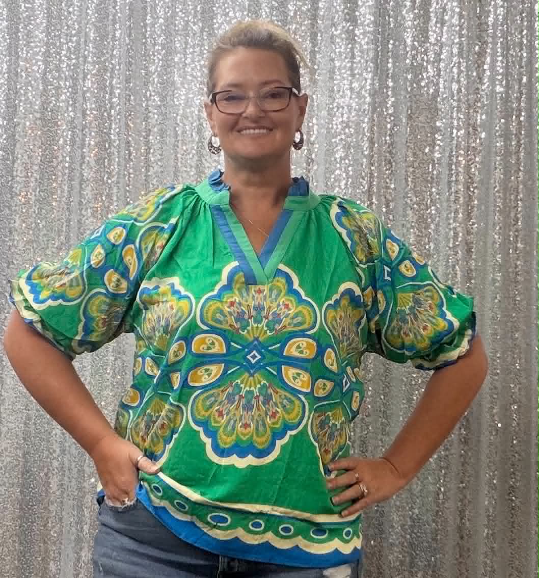 Umgee Green Mix Top PLUS