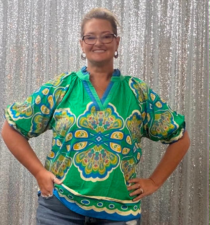 Umgee Green Mix Top PLUS
