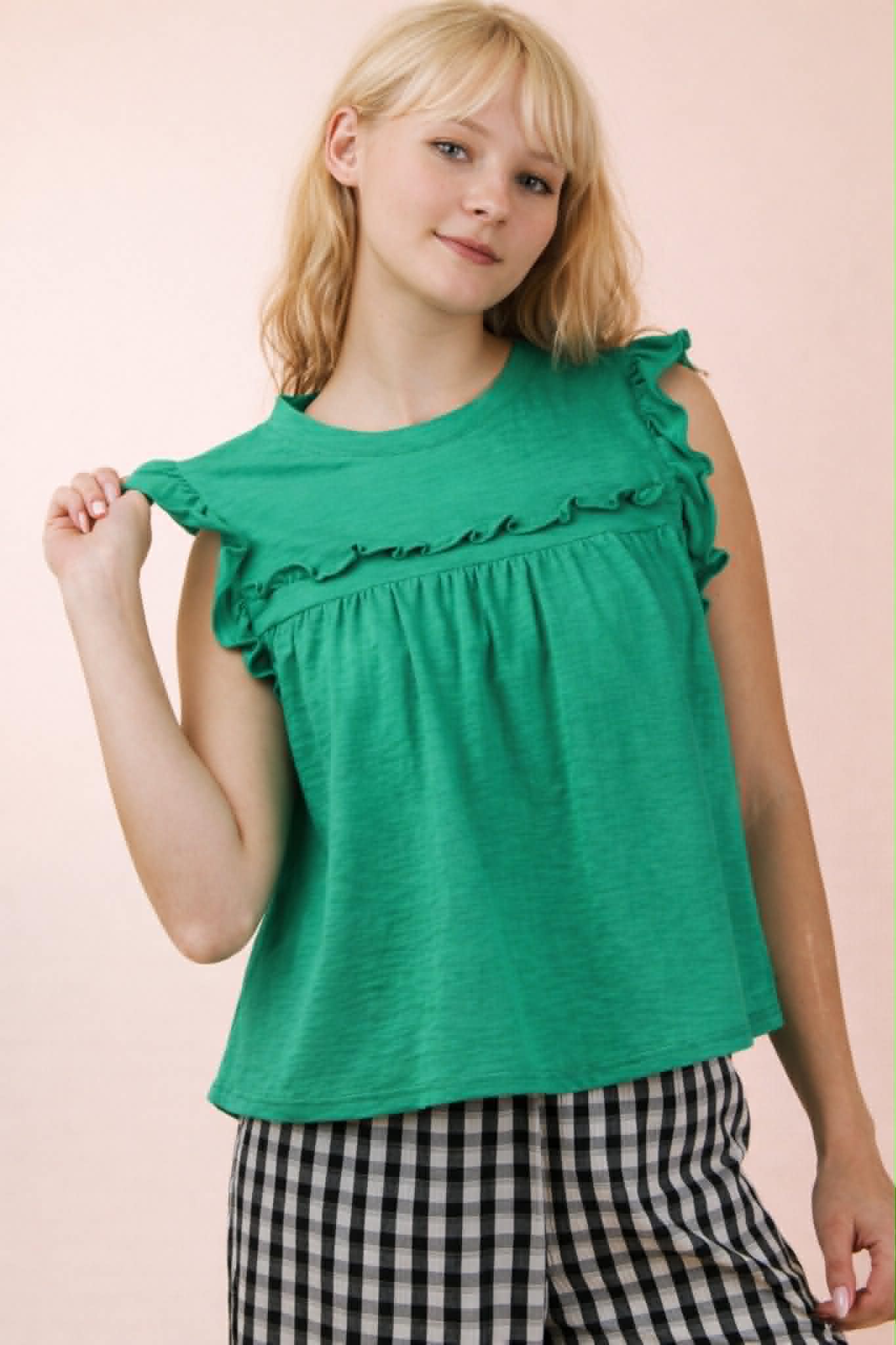 Very J Ruffled Babydoll Top
