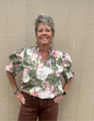 Green Floral Top