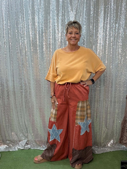 Easel Boho Wide Leg Pants