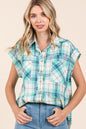 Mittoshop Plaid Button Down Top