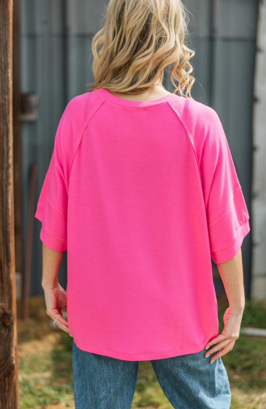 ANDREE by unit raw edge terry top