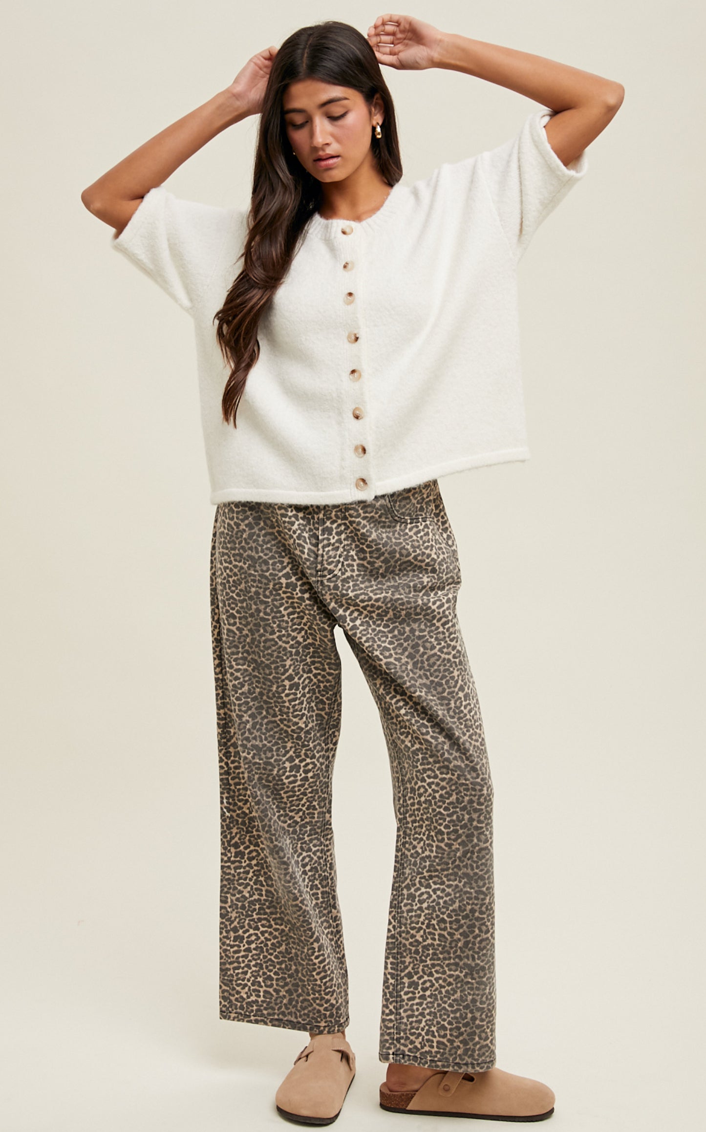 Leopard Straight Leg Pants