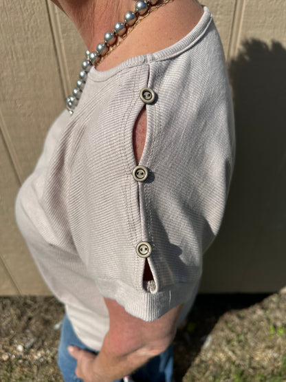 Staccato Button Sleeve Top