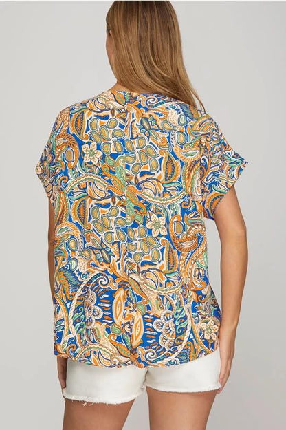 She & Sky Paisley Top