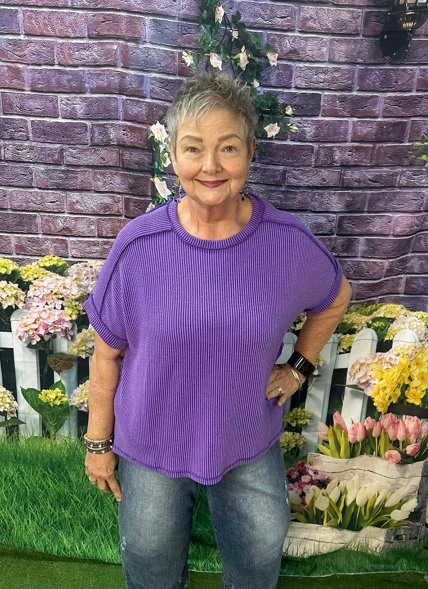 Short Sleeve Ribbed Top