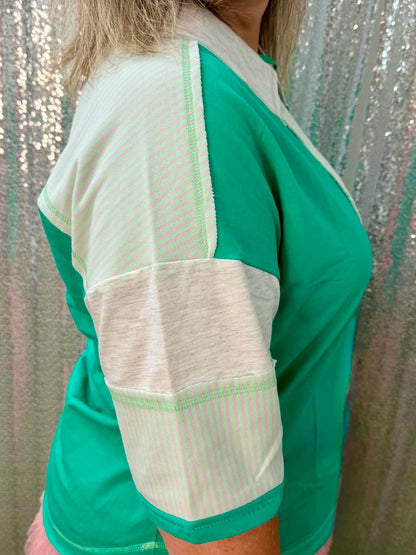 New Me Seafoam mix top