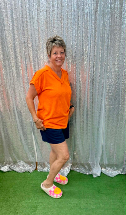 Heimish ribbed vneck top