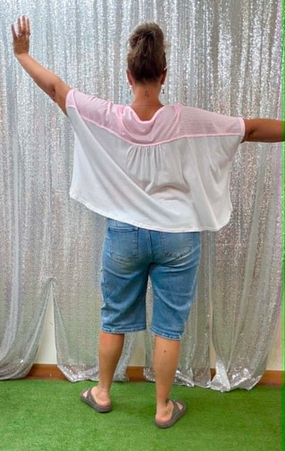 Sage + Fig Pink Floral Top