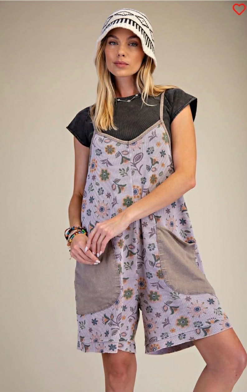 Easel waffle print romper