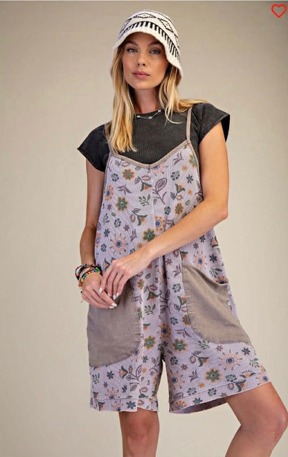 Easel waffle print romper