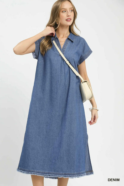 Umgee Stone wash midi dress