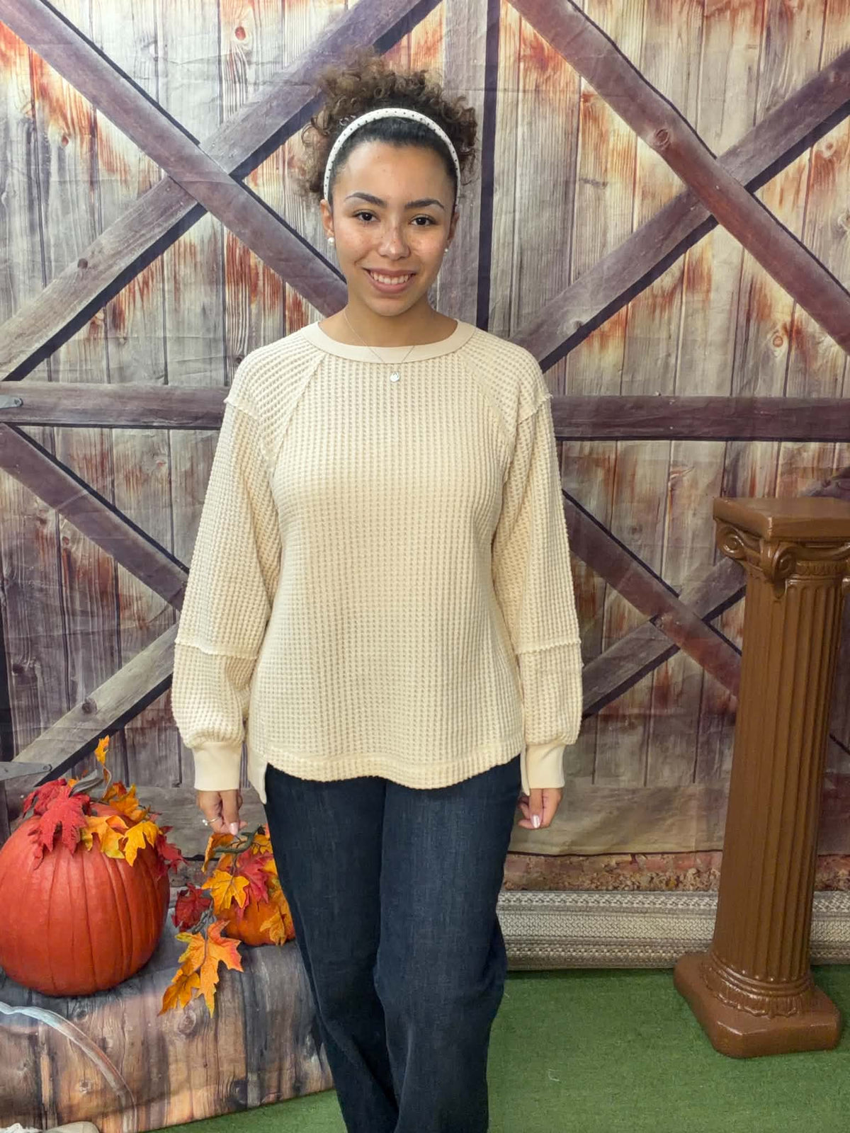 New Me Crew Neck Long Sleeve Brushed Thermal