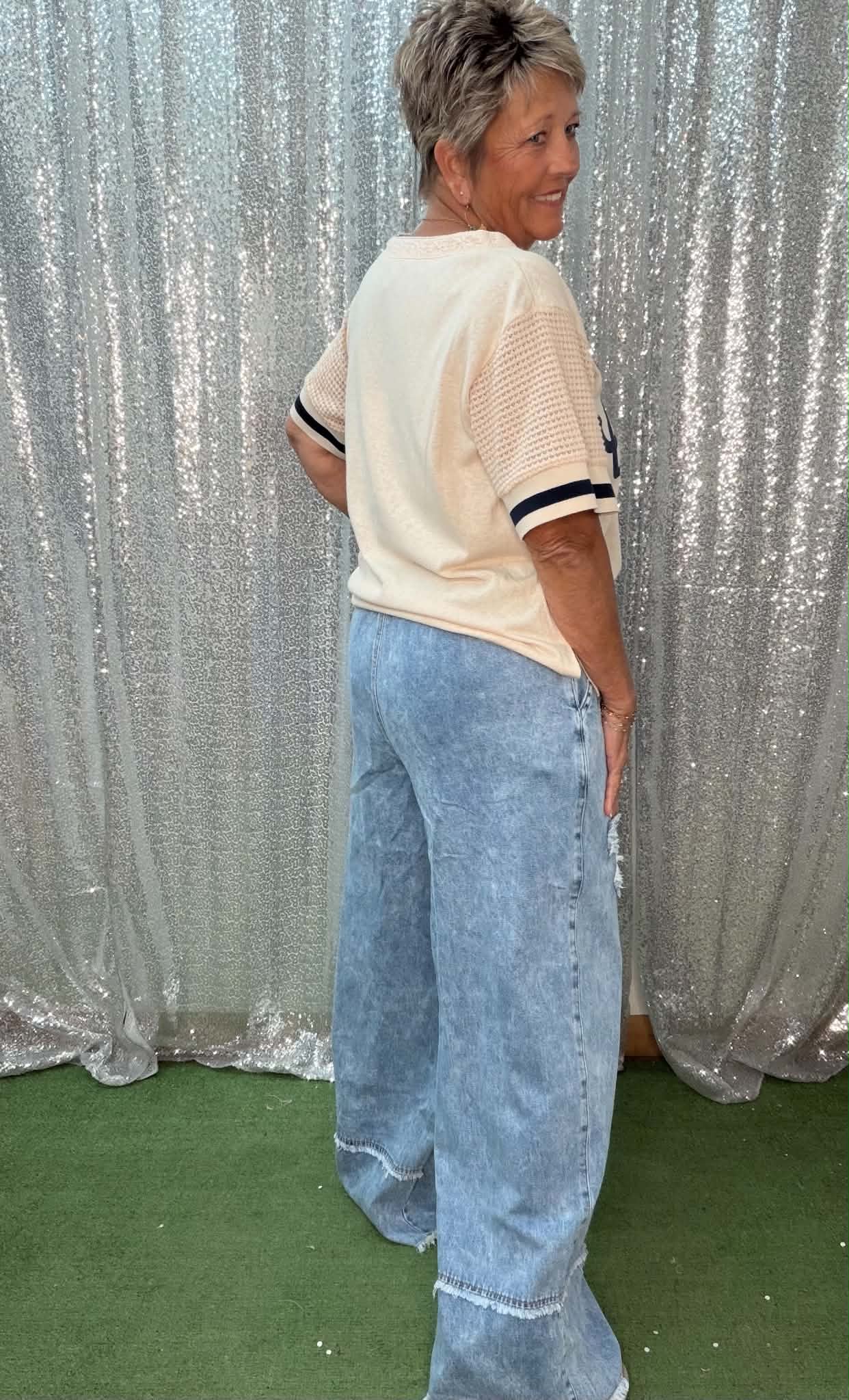 Hiemish pull on denim bottoms #HP40018 SH