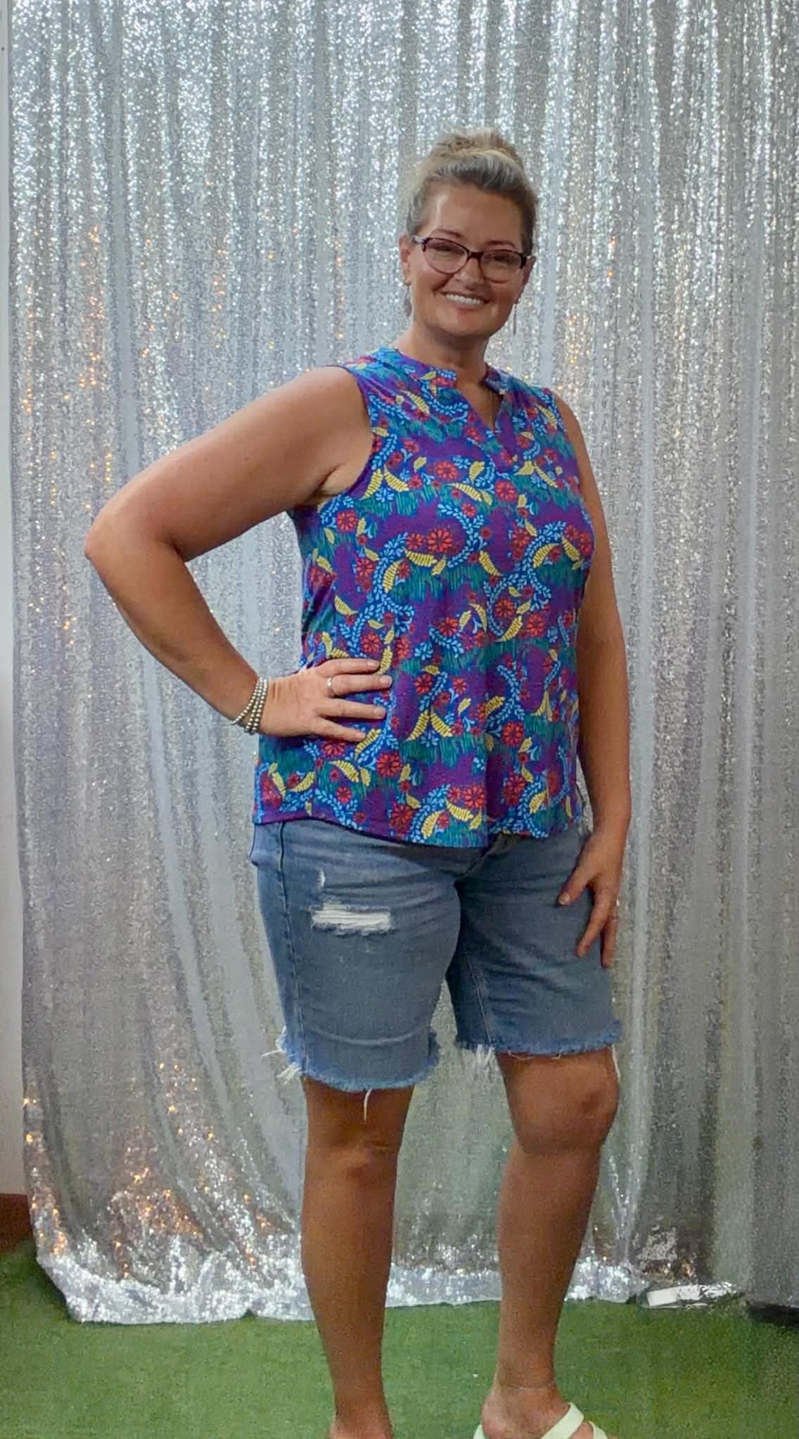 Dear Scarlett Lizzy sleeveless top blue