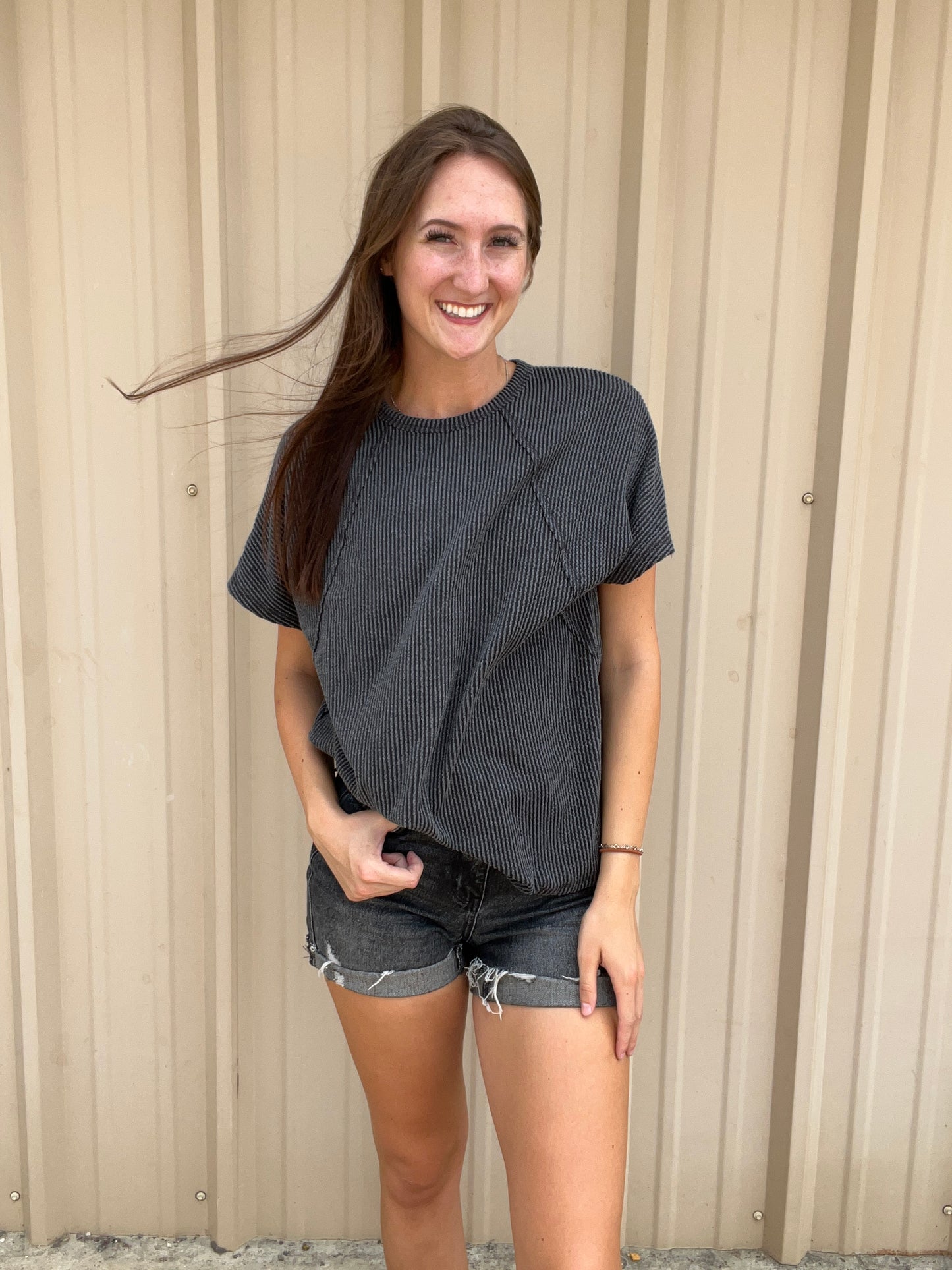 Solid Urban Ribbed Top