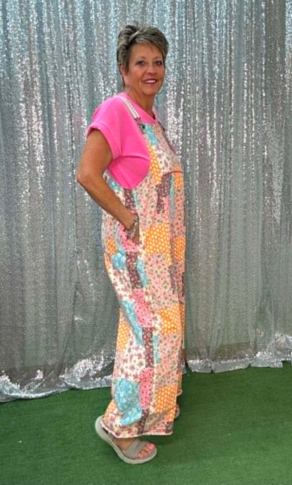Easel Patchwork Overalls