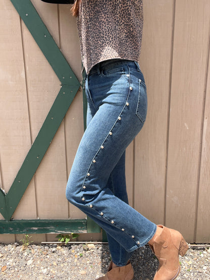 Judy Blue Straight Dome Stud Jeans Plus Size