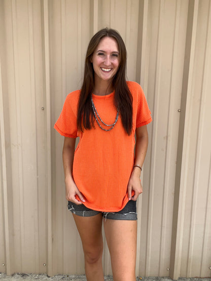 Solid Urban Ribbed Top