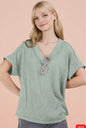 Very J ribbed v neck top