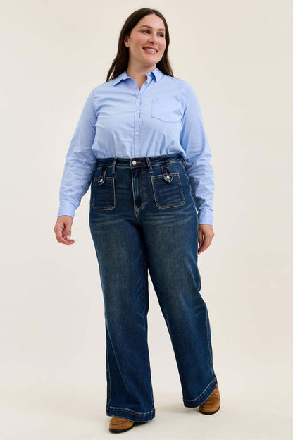 Judy Blue PLUS  LUX retro wide front patch