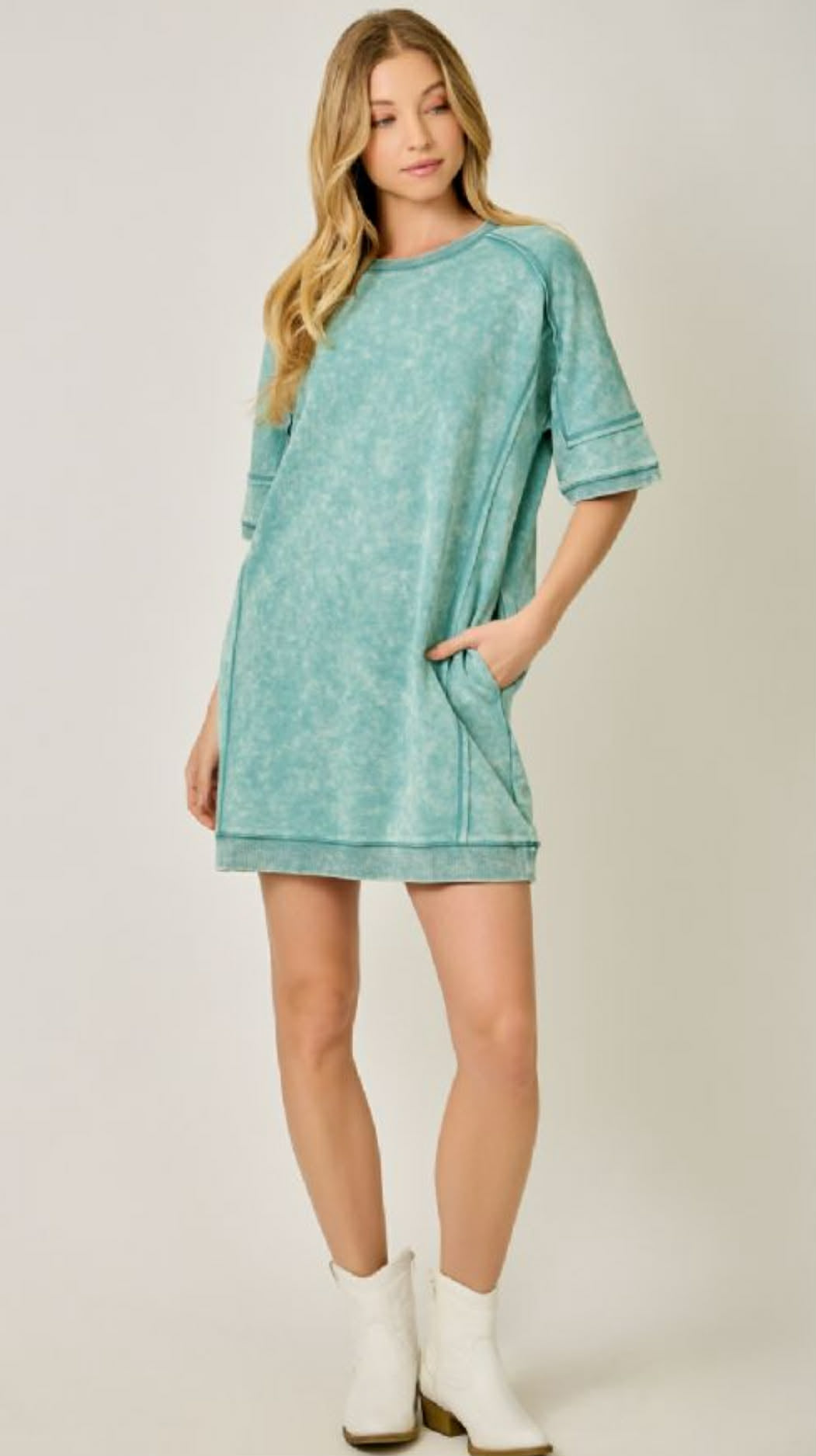 Mystree Washed Emerald Dress