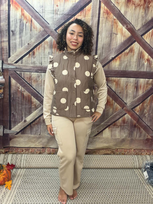 Umgee puff polka dot vest