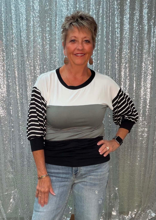 Magic Fit Color block Stripes Top