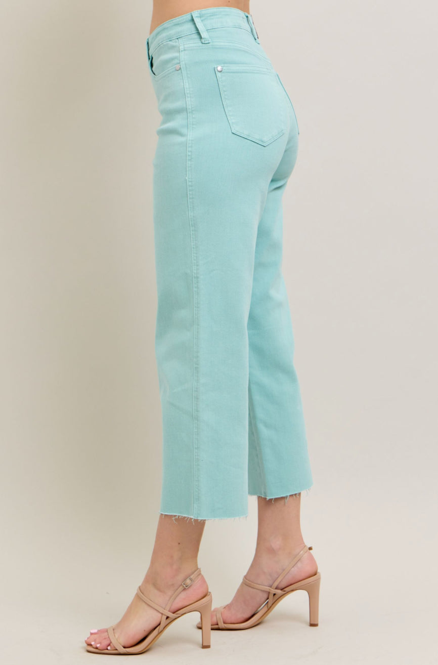 Judy Blue Sky Wide Leg Crops