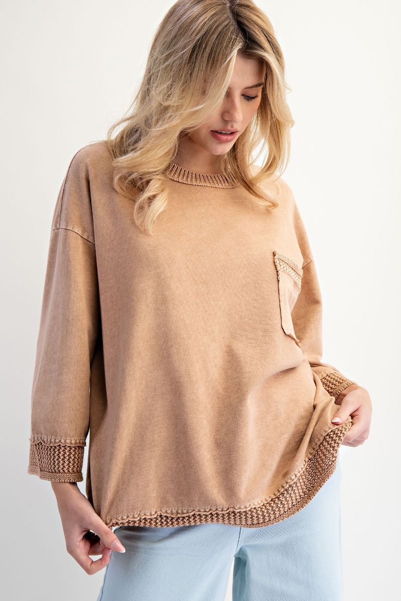 Easel Mineral Washed Boxy Pullover