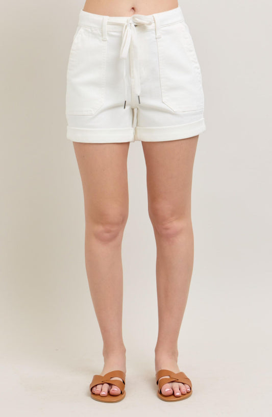 Judy Blue White Jogger Shorts