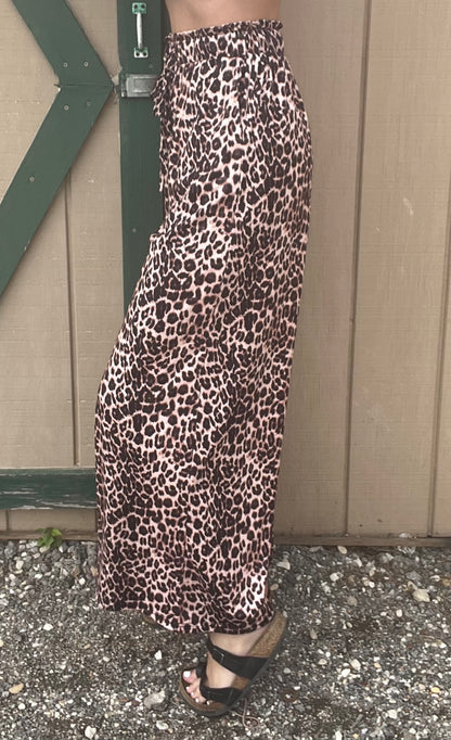 Leopard Wide Leg Pants