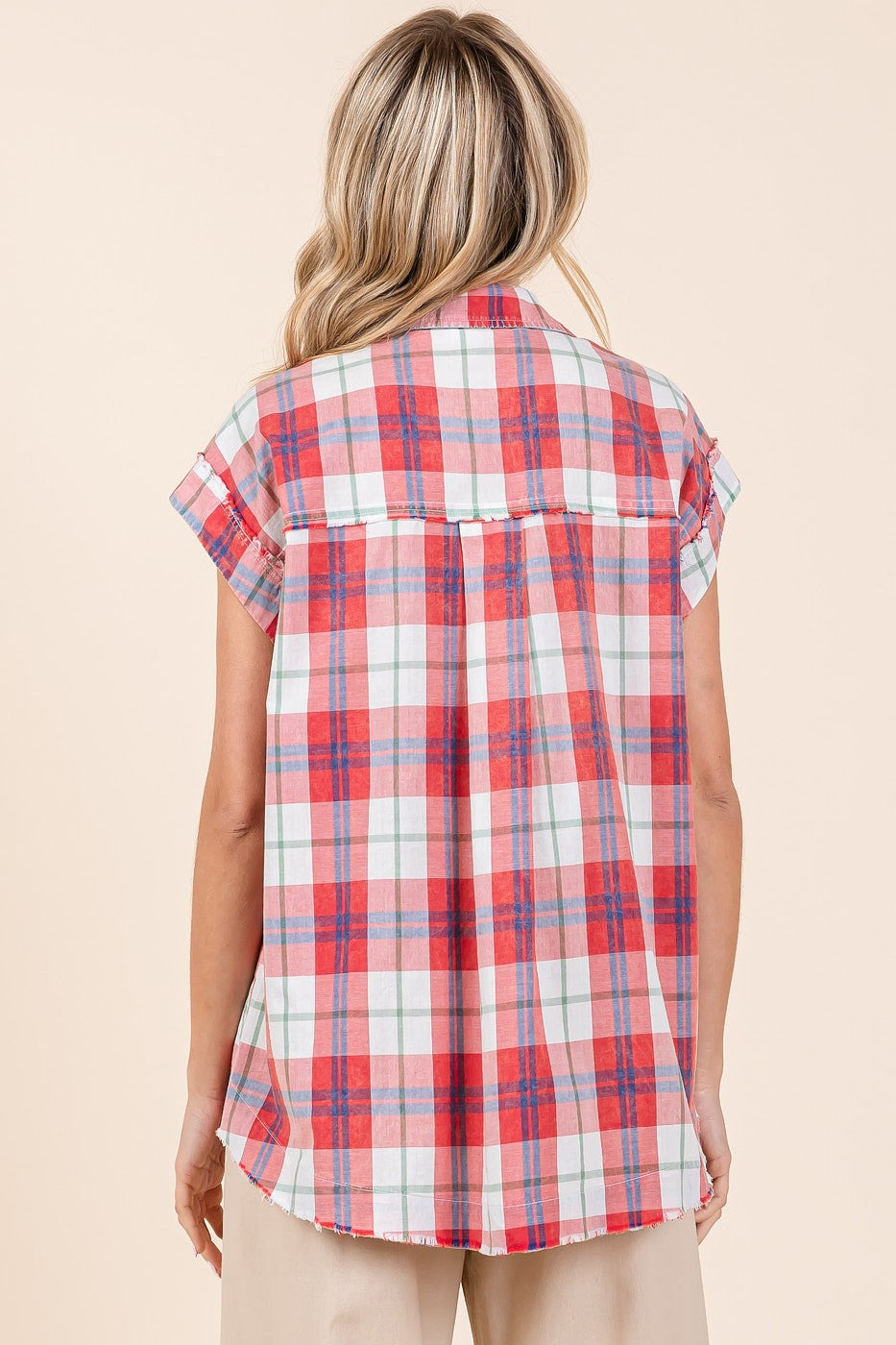 Mittoshop Plaid Button Down Top