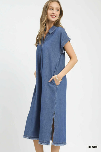 Umgee Stone wash midi dress