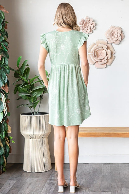 Ribbed Floral Dress Plus Size