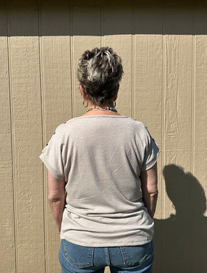 Staccato Button Sleeve Top