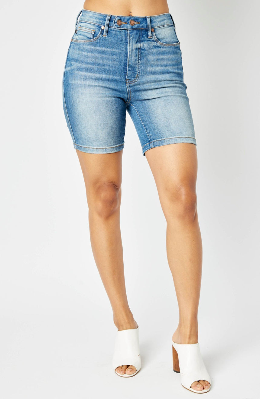 Judy Blue Double Button Shorts Plus Size
