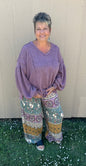 Umgee Wide Leg Patterned Pants