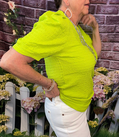 Textured Puff Sleeve Top