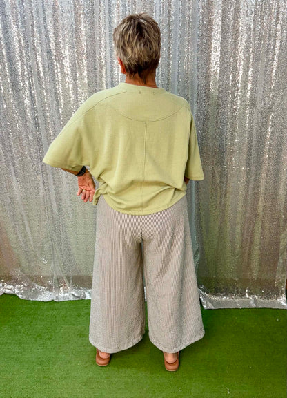 Tres Bien cloudy knit green top